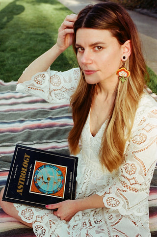 Hand Painted 70s Vibes Tulip Hoop Earrings