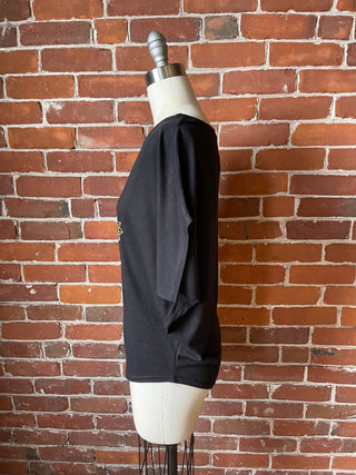 Henna Moon Pattern Bamboo Dolman Top