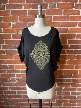 Henna Moon Pattern Bamboo Dolman Top