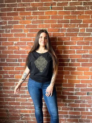 Henna Moon Pattern Bamboo Dolman Top