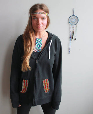 Upcycled Grateful Dead Space Your Face Hoodie