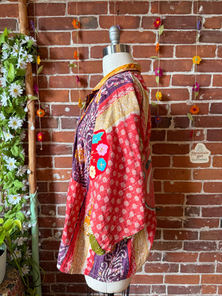 OOAK Summer Collection - Upcycled Rolling Stones inspired Vintage Kantha Jacket