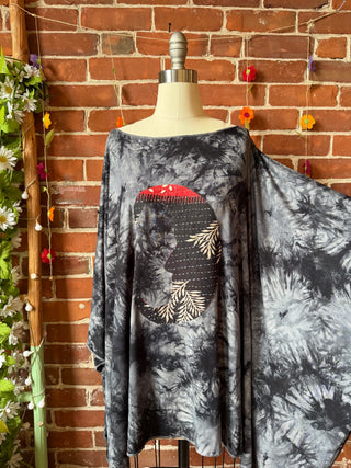 OOAK Spring Collection - Callisto Kantha Crescent Moon Tunic Poncho Top