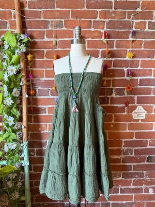 Green Meadow 100% Cotton Gauze Skirt / Mini Dress - Fair Trade Made