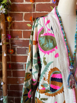 Paisley Bloom Embroidered Cotton Jacket