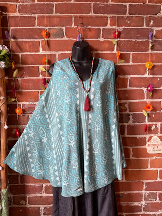 Turquoise Moon Batik Festival Tank Top - Fair Trade Made - Final Sale