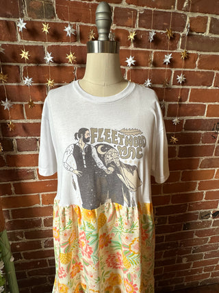 OOAK Autumn Collection - Size Large Upcycled Fleetwood Mac Inspired Flowy Tiered Dress