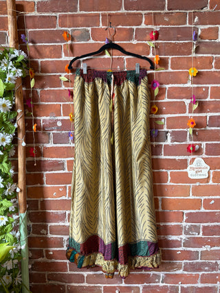 Festival Drift Wide Leg Recycled Sari Lounge Pants - Free Size - Fair Trade Made