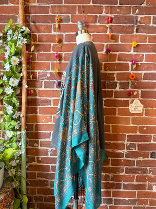 Stevie Nicks Wild Heart Inspired Hybrid Boho Print Hi Lo Poncho Top