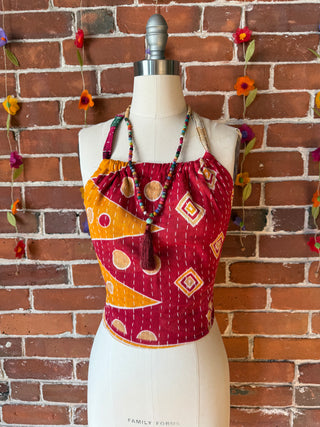 Size 0-12 In Bloom Reversible Kantha Halter Top