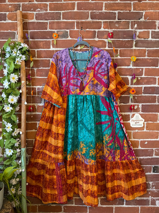 Coffee In The Morning Kantha Dress - Fits up to 3X