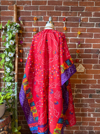 Summer Dreams 100% Silk Poncho Robe- Fair Trade Made