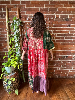 Coffee In The Morning Kantha Dress - Fits up to 3X