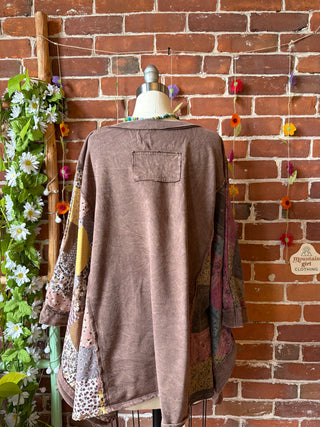 OOAK Spring Collection - Upcycled Flower Patch Patchwork Poncho Style Top 🌼