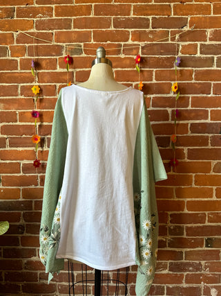 Daisy Dolly Parton Inspired Sage Embroidered Poncho