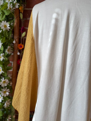 Stevie Nicks Inspired Golden Yellow Tassel Embroidered Poncho