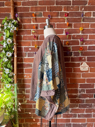 OOAK Summer Collection - Upcycled Peace Patch Patchwork Poncho Style Top