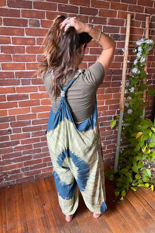 Ophelia Tie Dye Spiral  Jumpsuit / Overalls Multiple Colors Available- Fair Trade Made