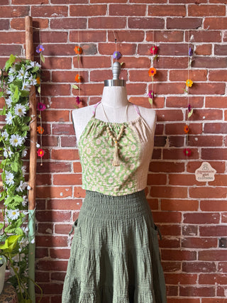Size 0-12 In Bloom Reversible Kantha Halter Top