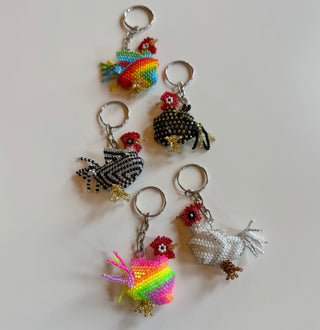 Mystery Rooster Beaded Keychains Fair Trade Made