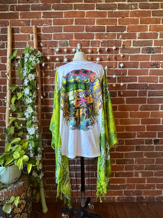 OOAK Autumn Collection - Grateful Dead Inspired Boho Tie Dye Hi Lo Poncho Top