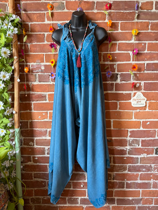 Oh So Flowy Festival Embroidered Jumpsuit Fits - Fair Trade Made -Multiple Colors