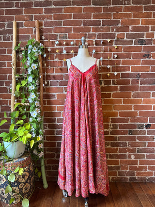 Delphia Recycled Sari Dress w/ Pockets