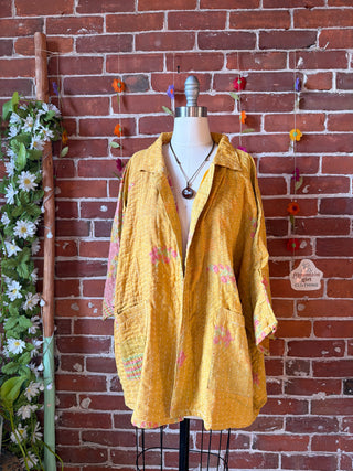 OOAK Summer Collection - Upcycled Metallica Inspired Vintage Kantha Jacket