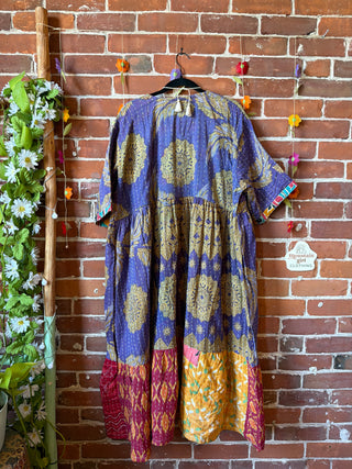 Coffee In The Morning Kantha Dress - Fits up to 3X