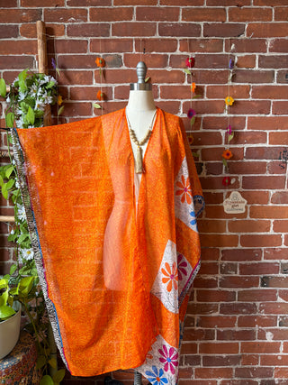 Summer Dreams 100% Silk Poncho Robe- Fair Trade Made