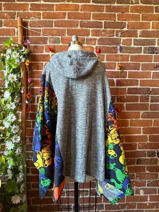 OOAK Autumn Collection- Upcycled Grateful Dead Inspired Hoodie Sweatshirt Poncho