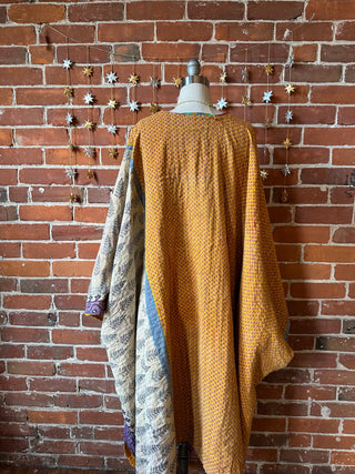 Reversible Stardust Kantha Ruana Jacket