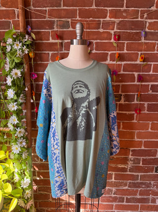 OOAK Autumn Collection - Upcycled Willie Inspired Kantha Bell Sleeve Top