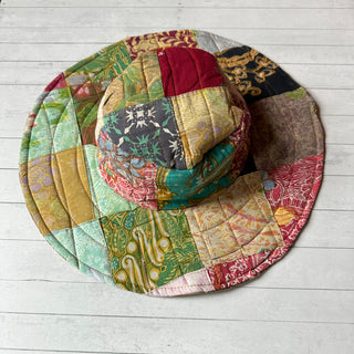 Reversible Boho Sunshine Recycled Random Patchwork Floppy Hat