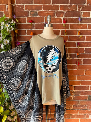 OOAK Autumn Collection - Upcycled Grateful Dead Inspired Hi Lo Poncho Top