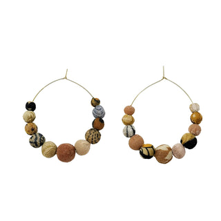 Kantha Desertscape Graduated Hoops -Fair Trade Made