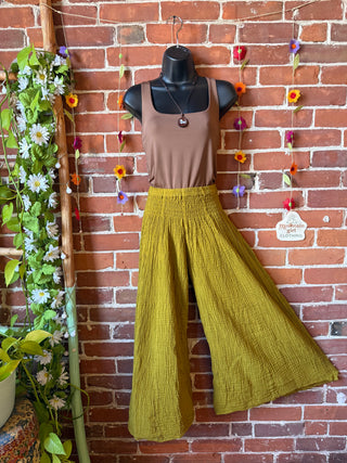 Golden Meadow 100% Cotton Gauze Cropped Pants - Fair Trade Made