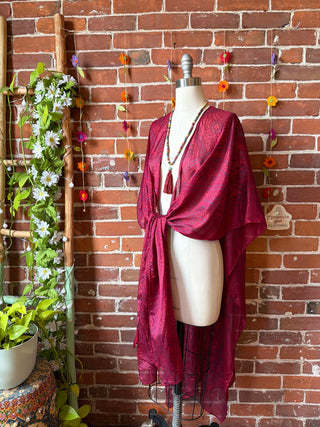 Summer Dreams 100% Silk Poncho Robe- Fair Trade Made