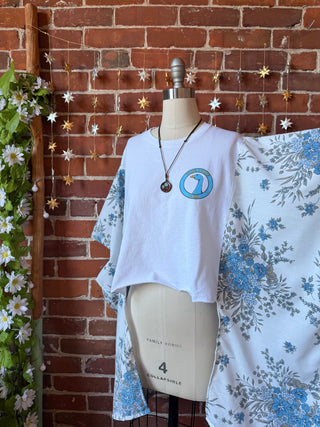 OOAK Autumn Collection - Upcycled Blue Goose Farm Veggies Hi Lo Poncho Top
