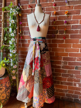 Afternoon Tea 100% Cotton Upcycled Patchwork Wrap Skirt