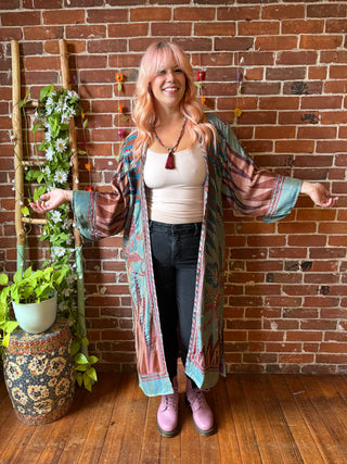 Wildflower Nomad Embroidered Kimono- Fair Trade Made