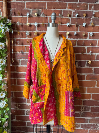 OOAK Autumn Collection - Upcycled Goose Turbulence + The Night Rays Inspired Vintage Kantha Jacket