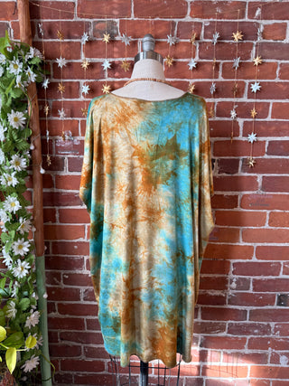 OOAK Winter Collection- Crescent Kantha Moon Tie Dye Free Flowing Tunic / Top