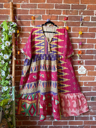Coffee In The Morning Kantha Dress - Fits up to 3X