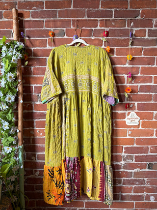 Coffee In The Morning Kantha Dress - Fits up to 3X