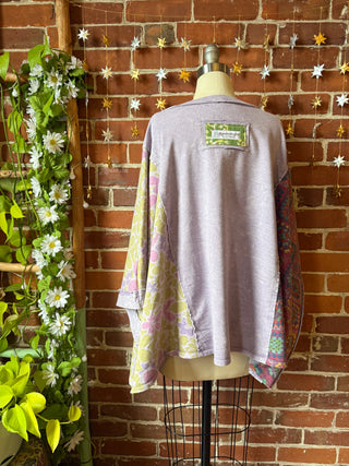 OOAK Winter Collection - Upcycled Kantha Flower Patch Patchwork Poncho Style Top 🌼