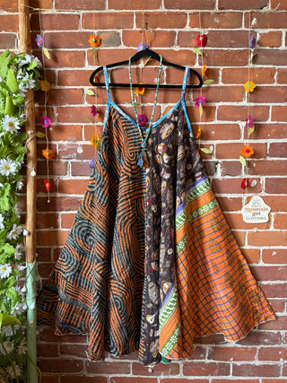 Coffee In The Morning Midi Kantha Summer Dress With Pockets - Fits up to 2X