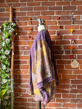 OOAK Summer Collection - Upcycled Flower Patch Patchwork Poncho Style Top 🌼