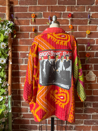 OOAK Summer Collection - Upcycled Backstreet Boys inspired Vintage Kantha Jacket