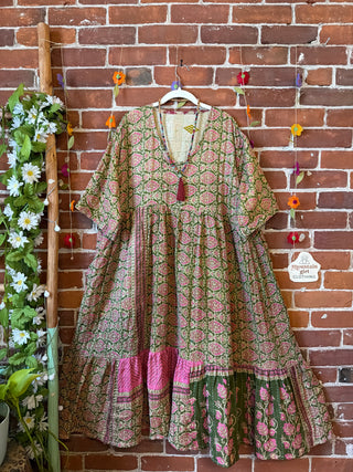 Coffee In The Morning Kantha Dress - Fits up to 3X